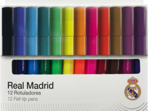 REAL MADRID: SET 12 ROTULADORES DE COLORES