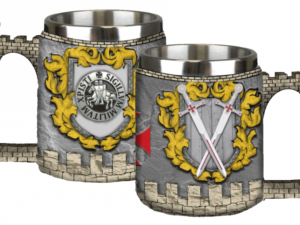 TAZA DECORACIÓN CASTILLO TEMPLARIO RESINA 12 CM.  COD: 39383