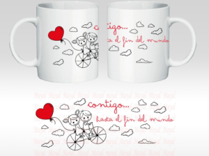 SAN VALENTÍN: TAZA CERÁMICA “BRILLO CONTIGO HASTA EL FINAL” CON CAJA DE REGALO