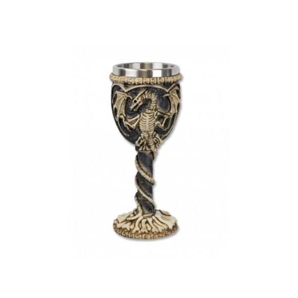 COPA DECORACION DRAGON METALIZADO RESINA.  COD: 39035