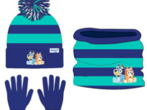 SET 3 PIEZAS (DE GORRO, BRAGA Y GUANTES) VERDE DE BLUEY