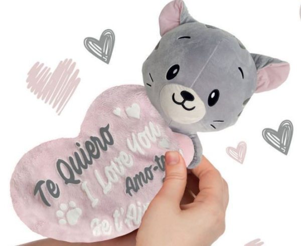 SAN VALENTÍN: PELUCHE “GATO CON CORAZÓN “ 12 cm