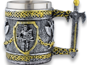 TAZA DECORACIÓN CABALLERO TEMPLARIO RESINA 12 CM.  COD: 39294