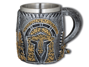 TAZA DECORACIÓN CASCO ARMADURA RESINA 11.5 CM.   COD: 39552