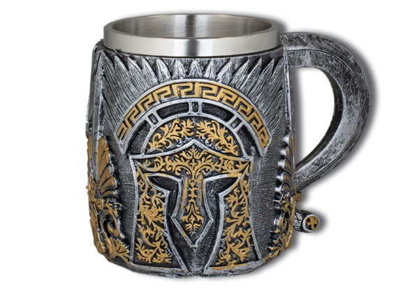 TAZA DECORACIÓN CASCO ARMADURA RESINA 11.5 CM.   COD: 39552