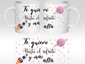 SAN VALENTÍN: TAZA CERÁMICA “TE QUIERO HASTA EL INFINITO” CON CAJA DE REGALO