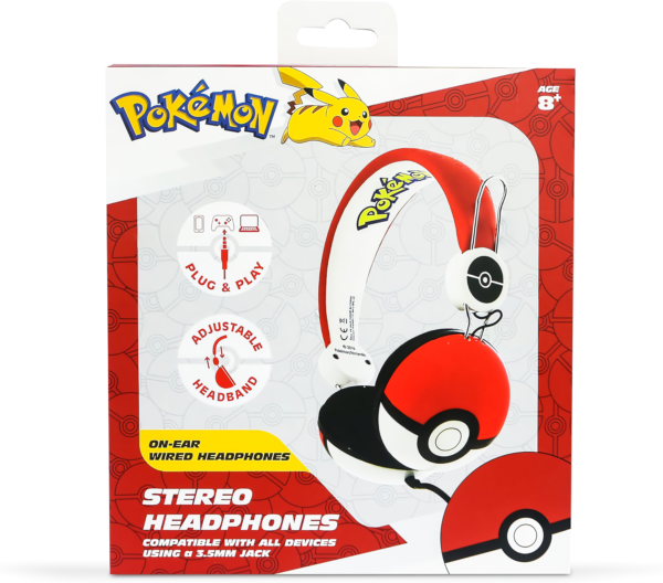 AURICULARES PICKACHU INFANTIL ROJO