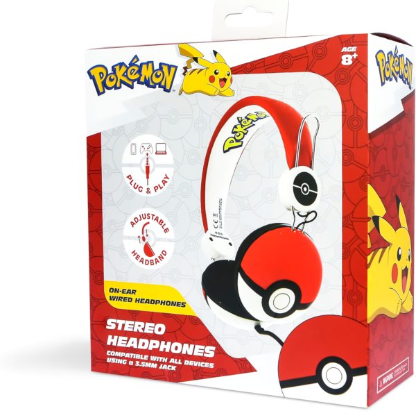 AURICULARES PICKACHU INFANTIL ROJO - Imagen 3