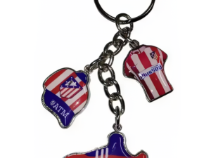 LLAVERO CON 3 COLGANTES DEL ATLÉTICO MADRID