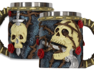 TAZA DECORACIÓN SOSE & SKULL RESINA 12 CM.  COD: 39403