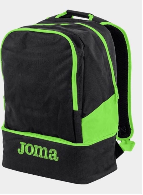 MOCHILA DE DEPORTE JOMA ESTADIO III NEGRO VERDE FLUOR