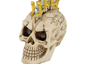 FIGURA DE RESINA CALAVERA CABEZA ESPADAS 11 cm.  COD: 39370