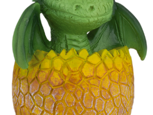 FIGURA DE RESINA DRAGON BEBE HUEVO AMARILLO 7.7 cm.  COD: 39594