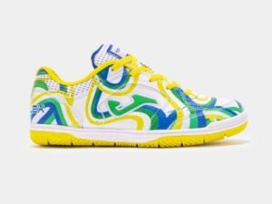 ZAPATILLA FUTBOL SALA JOMA TOP FLEX JR 24 FERRAO INDOOR BLANCO AMARILLO CD: