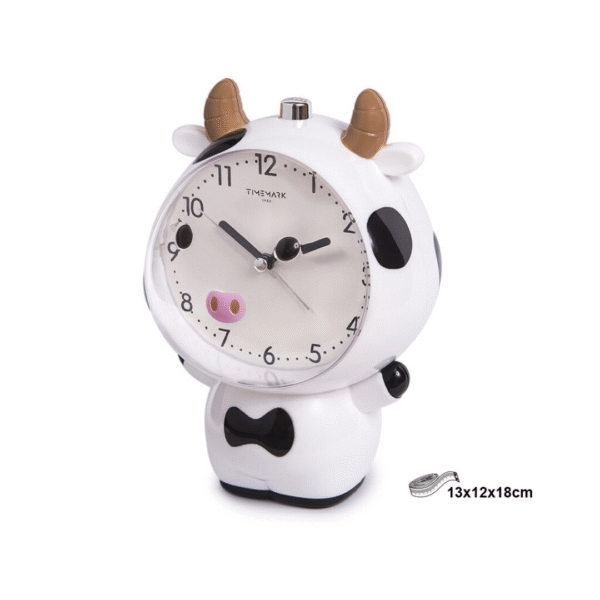 DESPERTADOR SILENCIOSO VACA 14,5X11,5X18,5CM. CD:41852