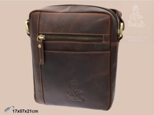 BOLSO BANDOLERA HOMBRE SIROCCO PIEL MARRON Z009 H:21CM. MOD 42618