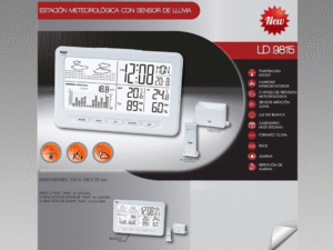 ESTACION TIEMPO INT/EXT/SENSOR LLUVIA BLANCA RELOJ. CD:42141