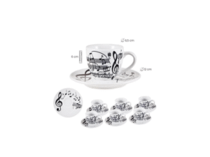 SET 6 TAZAS PEQUEÑAS MÚSICA COD: 0002691