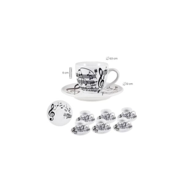 SET 6 TAZAS PEQUEÑAS MÚSICA COD: 0002691