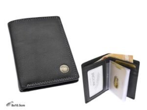 CARTERA TARJETERO CLASICA PÑA YUKON PIEL NEGRA Z32 H:10,5CM. MOD 42960