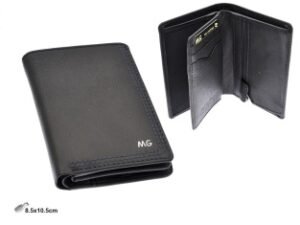 CARTERA TARJETERO CLASICA VALENCIA PIEL NEGRA PESP H:10,5CM. MOD 42502