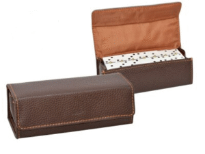 ESTUCHE DOMINO MARRÓN GRANO 17X7,5X6 CM