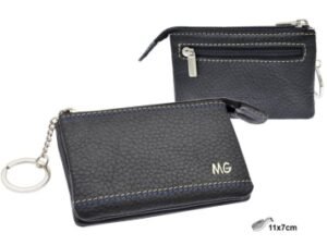 MONEDERO TARJETERO CEREZO PIEL NEGRA GRANO MG418  H:7CM. MOD 42840