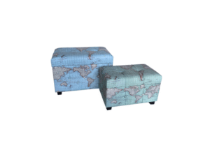 SET DE 2 BAULES DE ALMACENAJE DISEÑO DE MUNDO AZUL COD: 24854