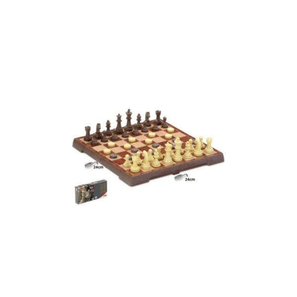 AJEDREZ+DAMAS+BACKGAMMON MAGNETICO PLEGABLE EC446 COD: 43018