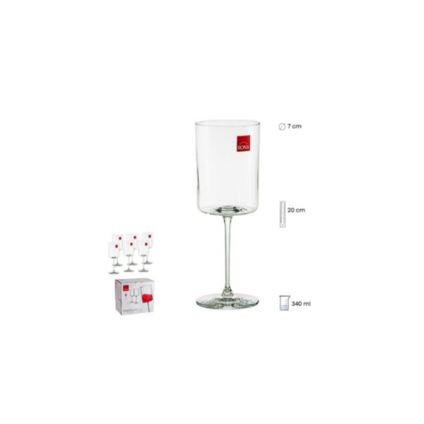 SET 6 COPAS VINO 340 CL MEDIUM COD: 0012490