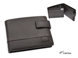 CARTERA AMERICANA BROCHE ALMENDRO PIEL MARRON OSCU  H:11CM. MOD 42842