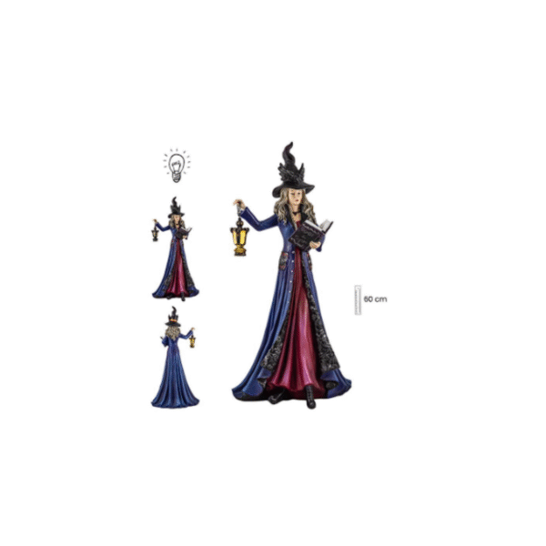 BRUJA CON CANDIL LUZ 60 CM COD: 0015721