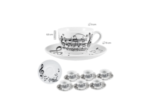 SET 6 TAZAS GRANDES MÚSICA COD: 0002692