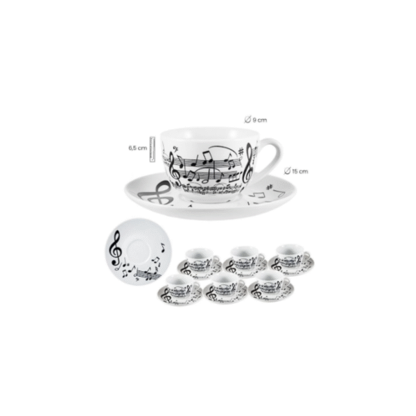 SET 6 TAZAS GRANDES MÚSICA COD: 0002692