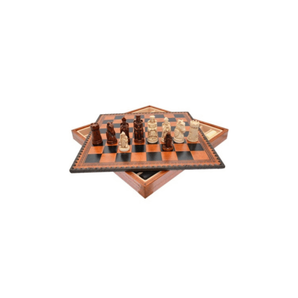 AJEDREZ+BACKGAMMON MEDIEVAL 35X35 H.REY: 8,5CM COD: 42703