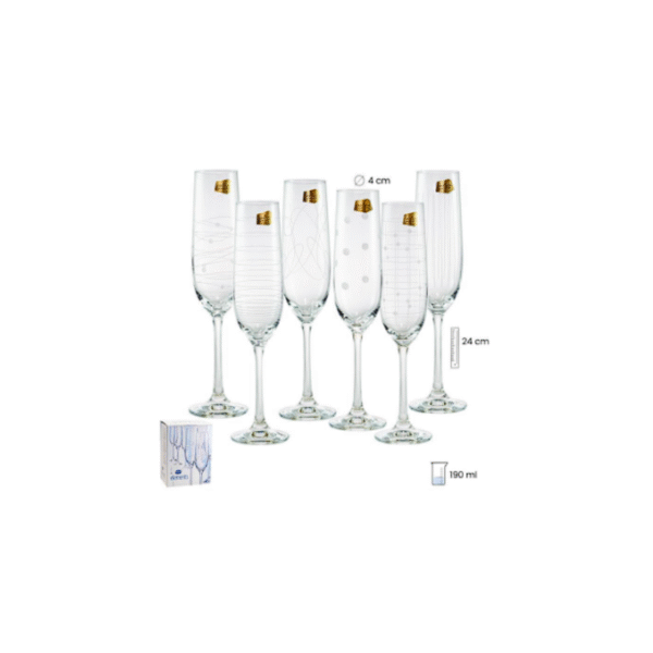 SET 6 COPAS CAVA 190 ML TALLA SURTIDO COD: 0012326