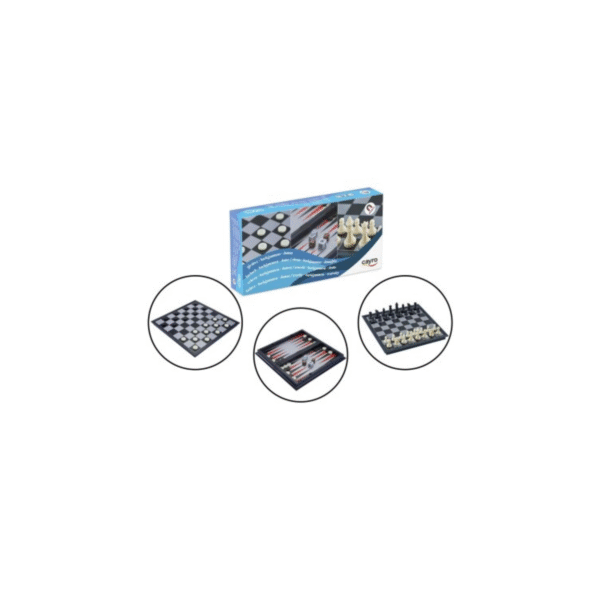 AJEDREZ+DAMAS+BACKGAMMON MAGNETICO PLEGABLE EC415 COD: 43023