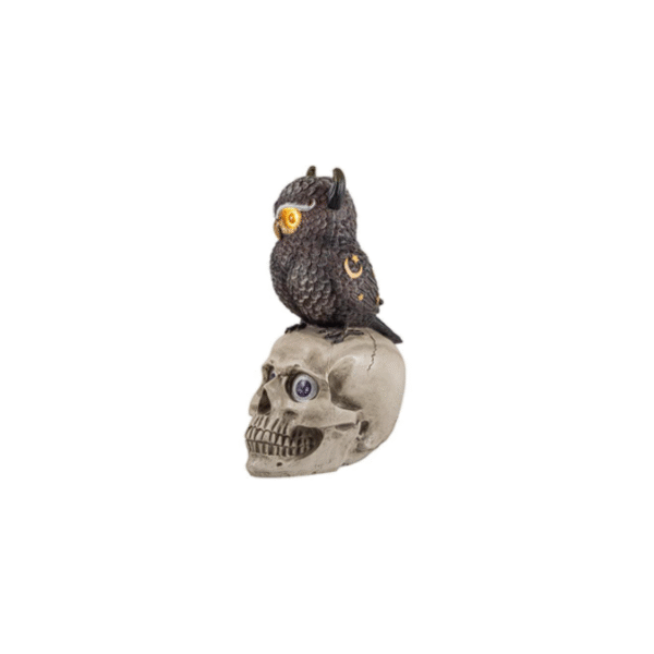 BÚHO EN CALAVERA CON LUZ 38CM COD: 00157331