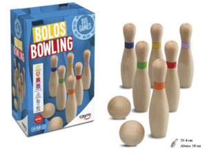 JUEGO DE BOLOS MADERA EC148 16X9,5X24 CM DIA.BOLA:5