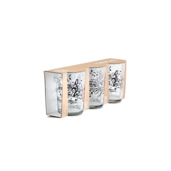 SET 3 VASOS GRANDES 530 ml DISEÑO MÚSICA COD: 00025011