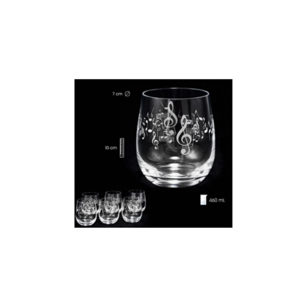 SET 6 VASOS BAJO MUSICA 460 ML COD: 00117611