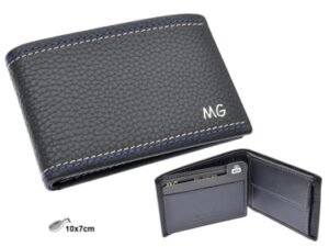 CARTERA AMERICANA PÑA CEREZO PIEL NEGRA GRANO C/MO  H:10CM. MOD 42839
