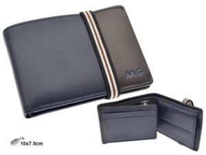 CARTERA AMERICANA PÑA NARON PIEL MARINO/MARRON ELA  H:10CM. MOD 42846