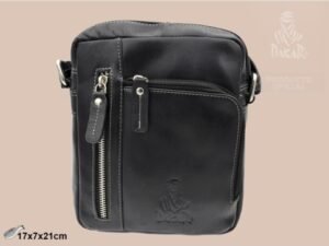 BOLSO BANDOLERA HOMBRE SIROCCO PIEL NEGRO Z009 H:21CM. MOD 42959