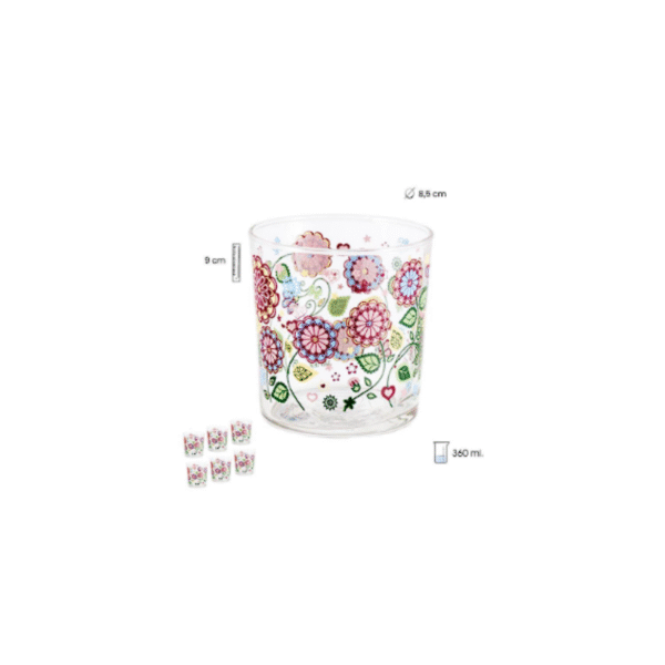 SET 6 VASOS PEQUEÑOS DISEÑO PRINTEMPS COD: 0002506
