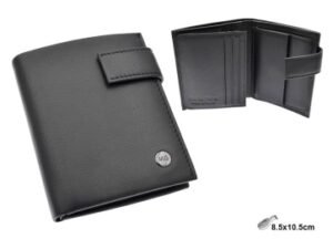 CARTERA CLASICA BROCHE OLMO PIEL NEGRA MG207 RFID H:10,5CM. MOD 42853