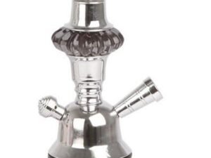 SHISHA-1 CRISTAL-17178 NEGRA CROMO STONE H:28CM. COD: 30104