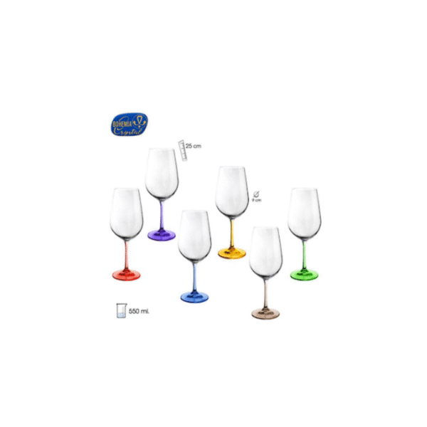 SET 6 COPAS 550 ML COLOR PIE SURTIDO COD: 0012340