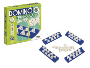DOMINO TRIANGULAR CON SOPORTE DE FICHAS EC710 25X25x4,5 CM