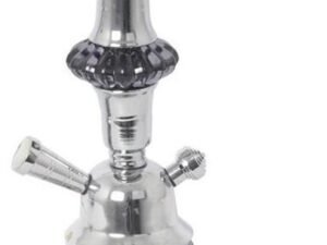 SHISHA-1 CRISTAL-18303 NEGRA CROMO TRANSP. H:28CM. COD: 30108